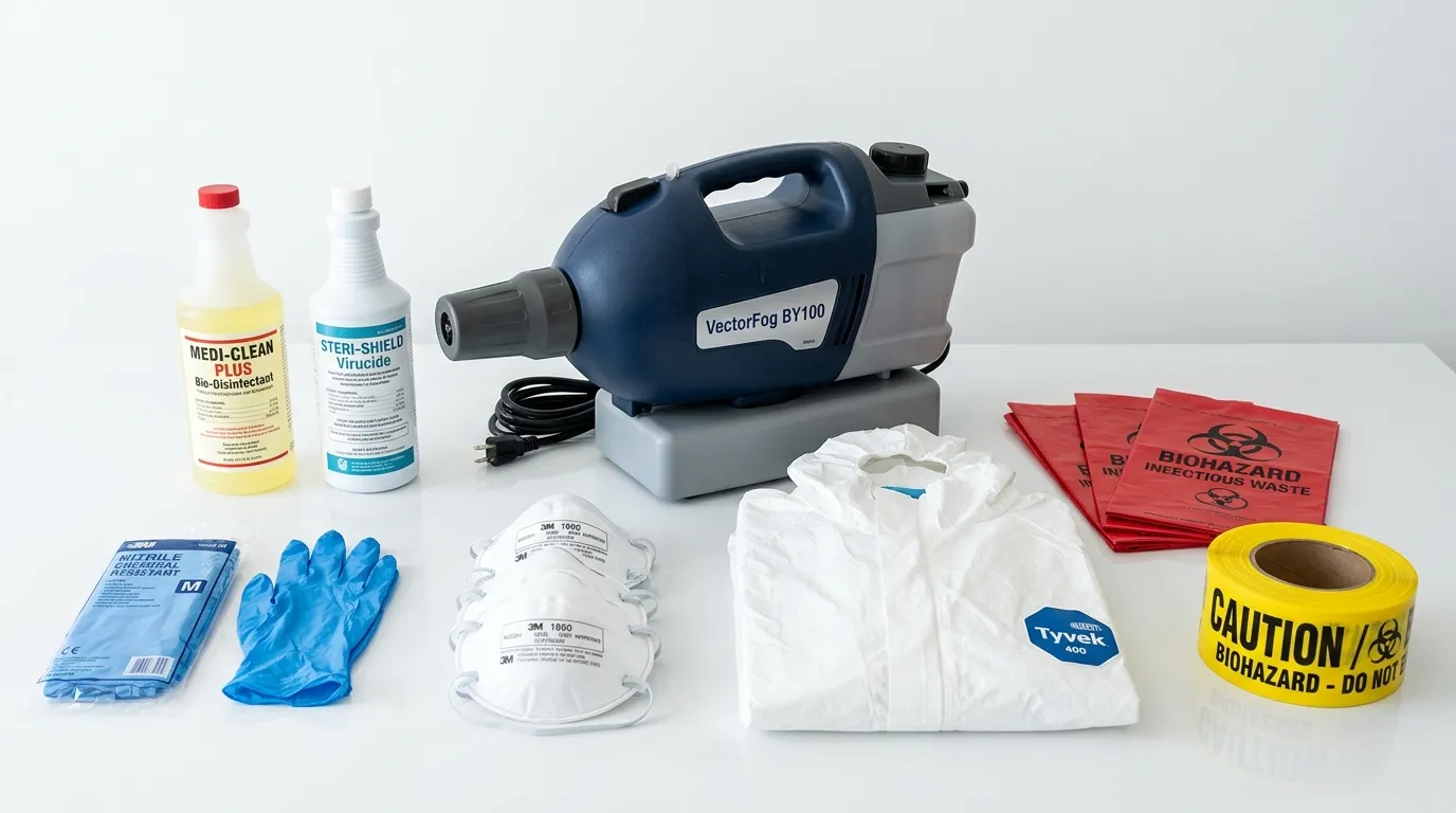 Professional biohazard remediation crew working in Lucerne Valley